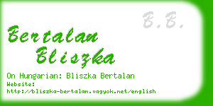 bertalan bliszka business card